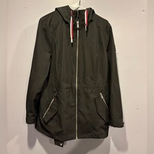 Tommy Hilfiger Black Hooded Jacket with Zipper Details